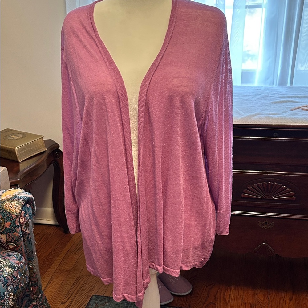 NIC+ZOE Lilac Open-Front Cardigan